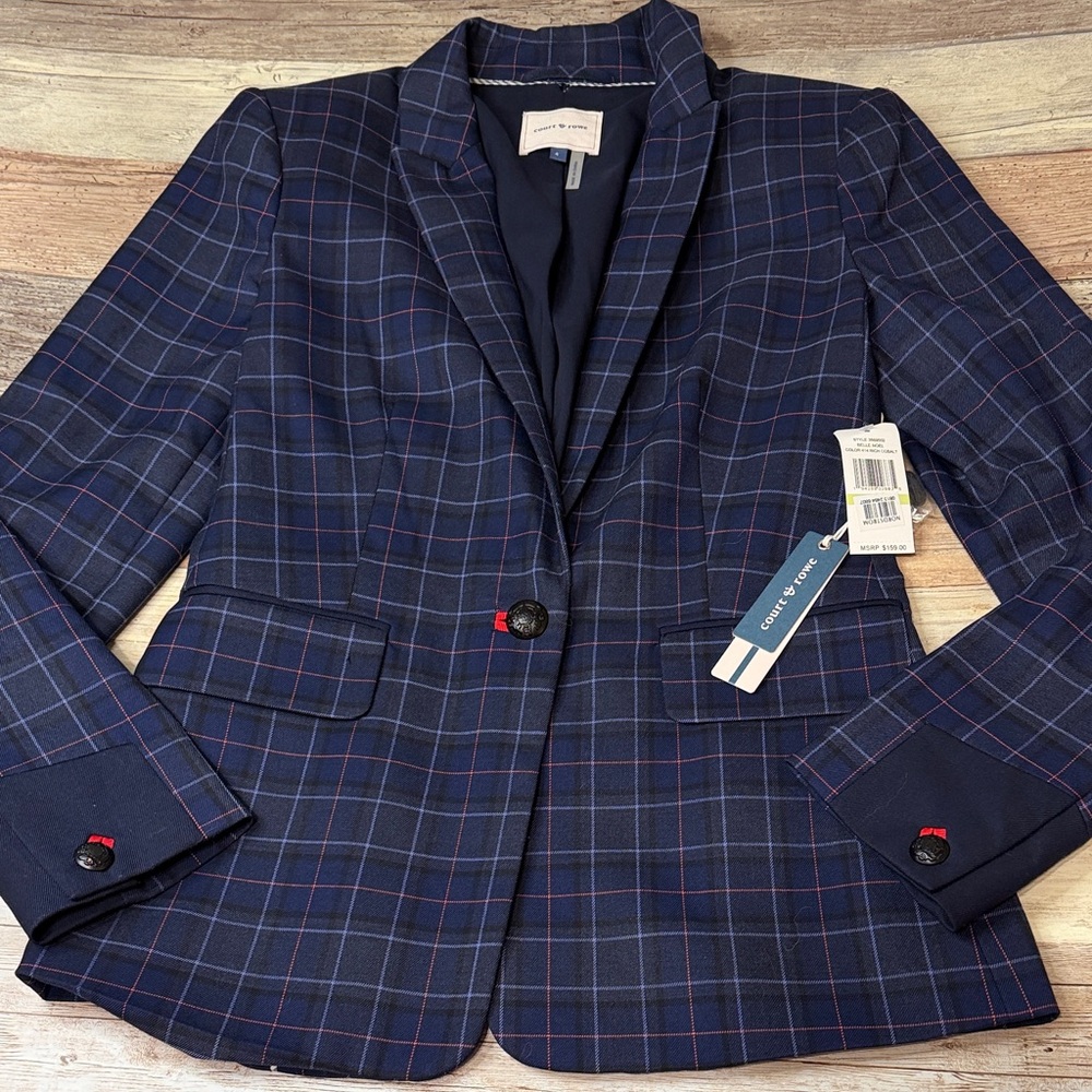 Court & Rowe Belle Noel Plaid Blazer NEW 4